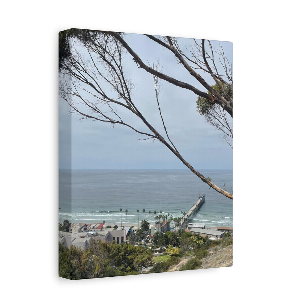 Coastal Pier Matte Canvas Print — Ocean View Wall Art