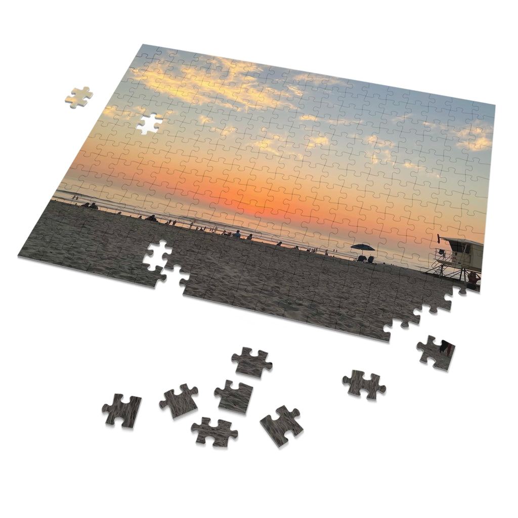 Beach Sunset Jigsaw Puzzle with Tin — Scenic Puzzle Gift