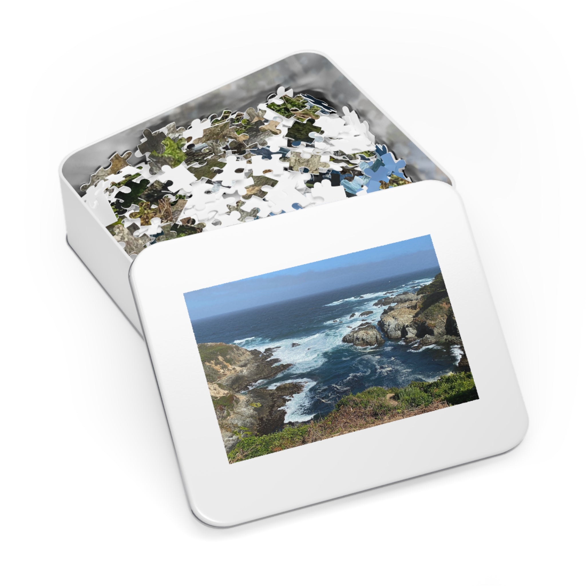 Coastal Cliffs Jigsaw Puzzle (with Tin) - Scenic Ocean Puzzle
