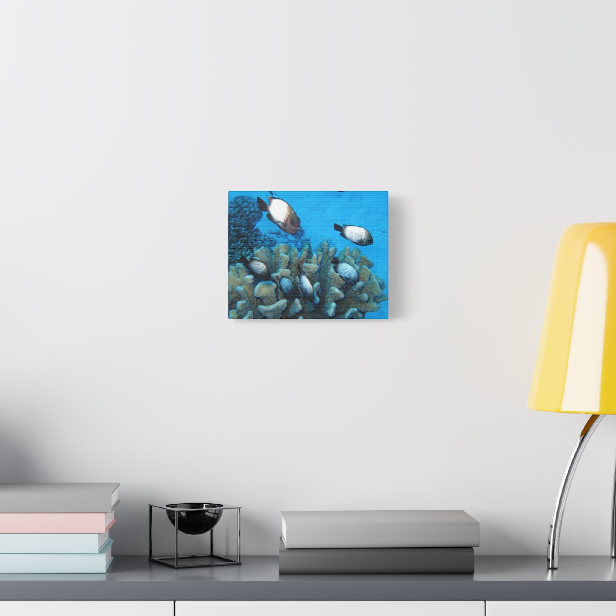 Underwater Coral Reef Canvas Wall Art — Tropical Fish Matte Stretched Canvas