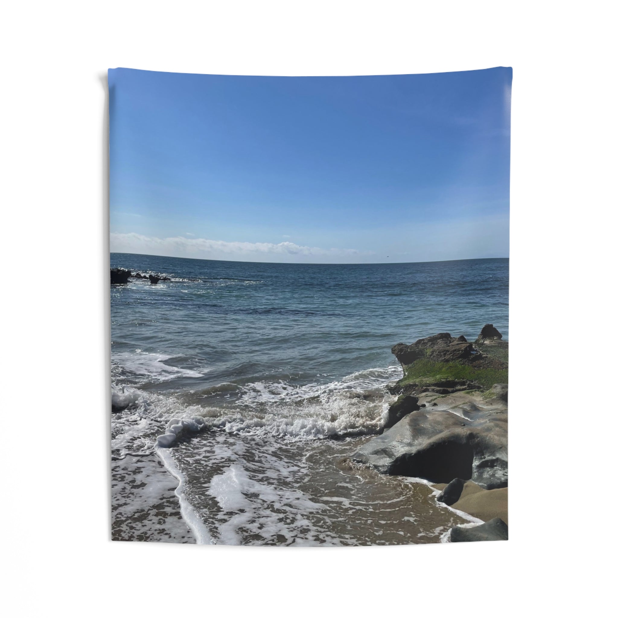 Seaside Shoreline Tapestry — Ocean Beach Wall Art