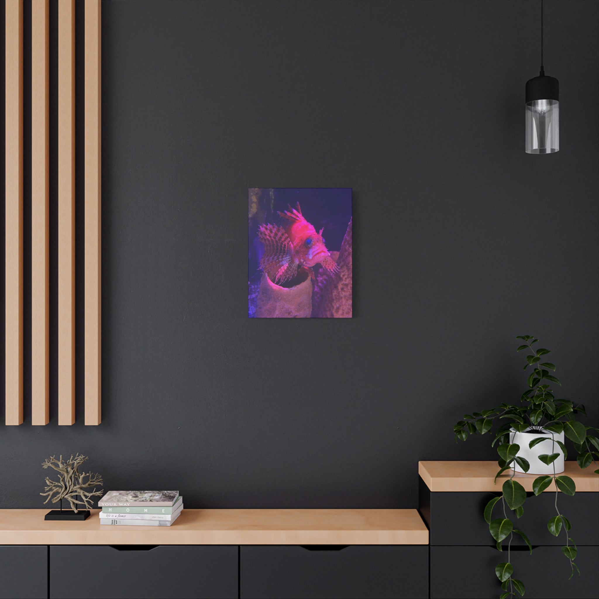 Fuzzy Dwarf Lionfish Canvas Print — Vibrant Marine Wall Art (1.25" Stretched)