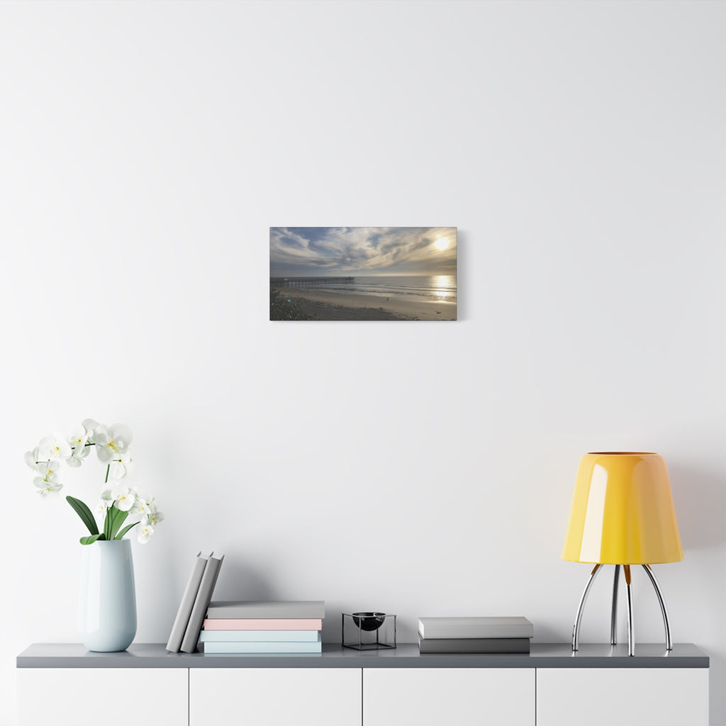 Sunset Pier Beach Canvas Print — Matte Stretched Wall Art