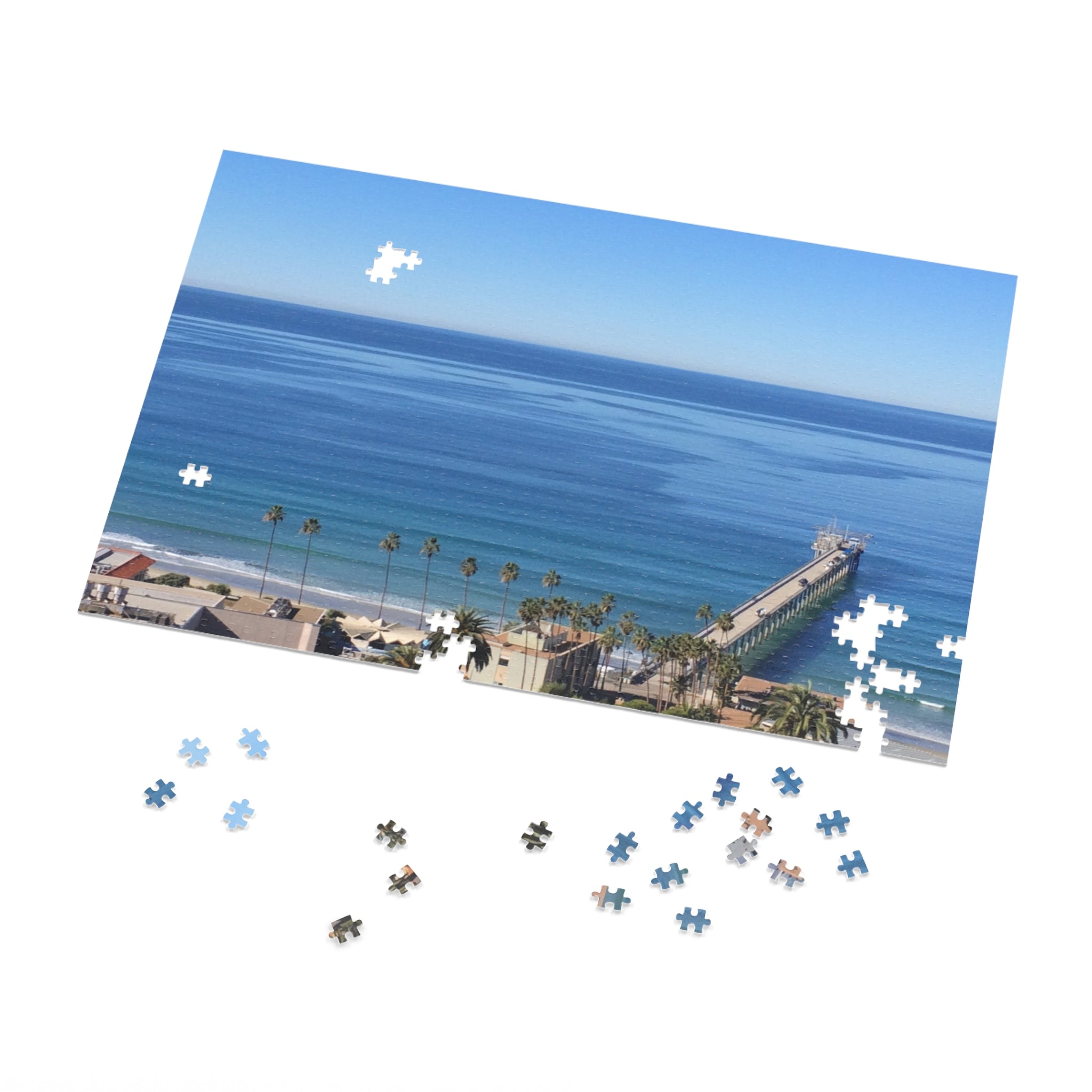 Coastal Pier Jigsaw Puzzle (with Tin) — Scenic Ocean View Puzzle Gift
