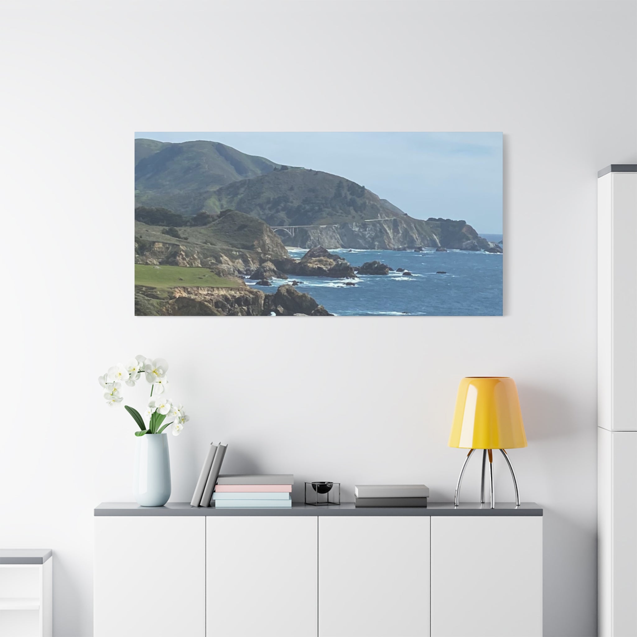 Coastal Cliff Canvas Print — Pacific Ocean Seascape Wall Art