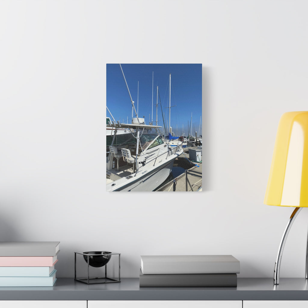 Marina Yacht Canvas Print – Stretched Matte Harbor Wall Art
