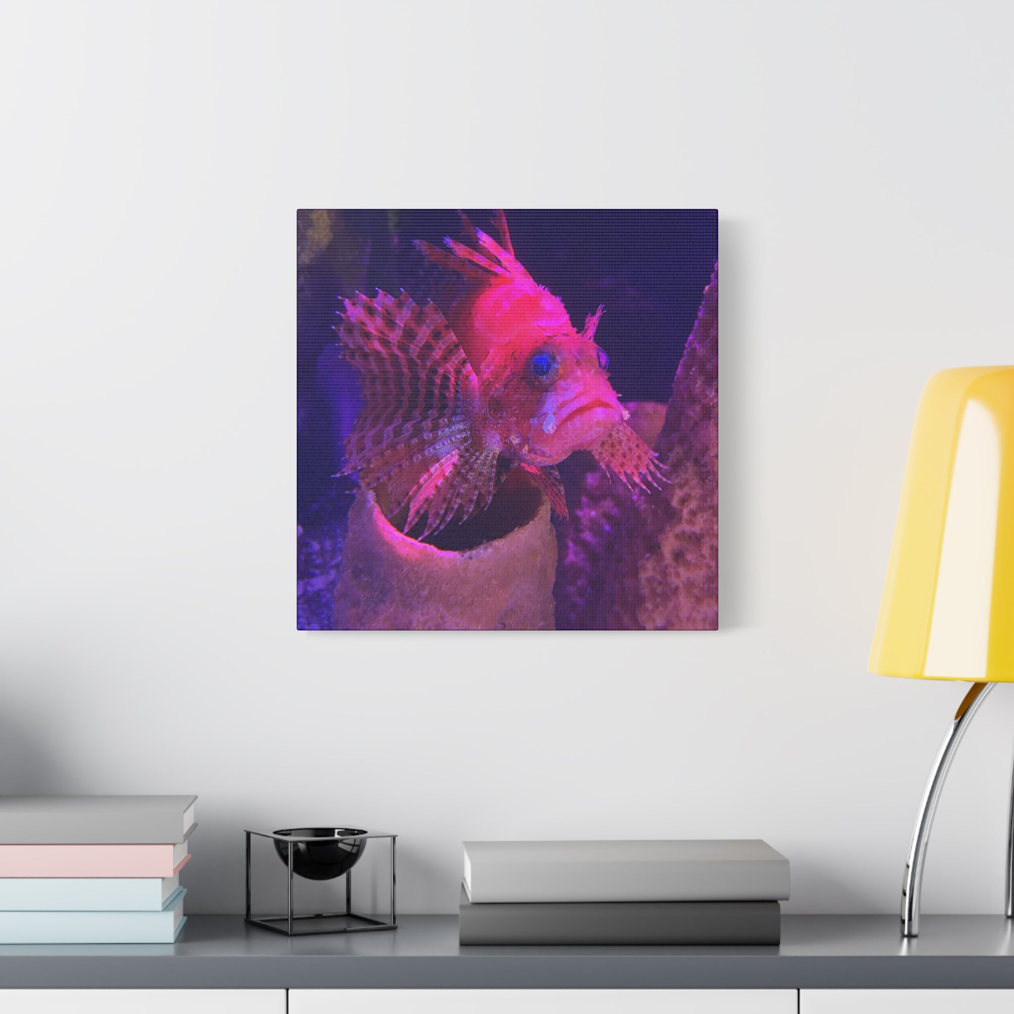 Fuzzy Dwarf Lionfish Canvas Print — Vibrant Marine Wall Art (1.25" Stretched)