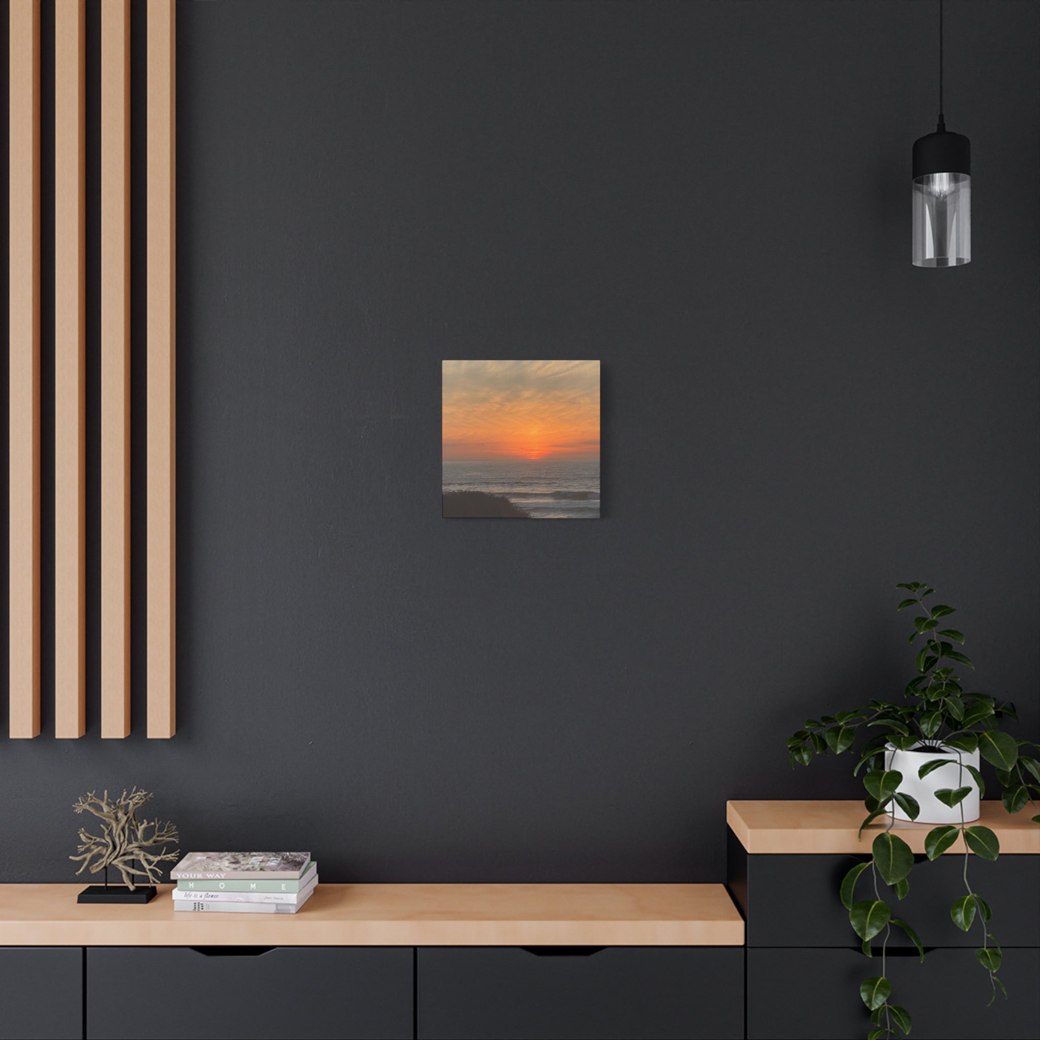 Sunset Ocean Canvas Wall Art — Matte Stretched 1.25"