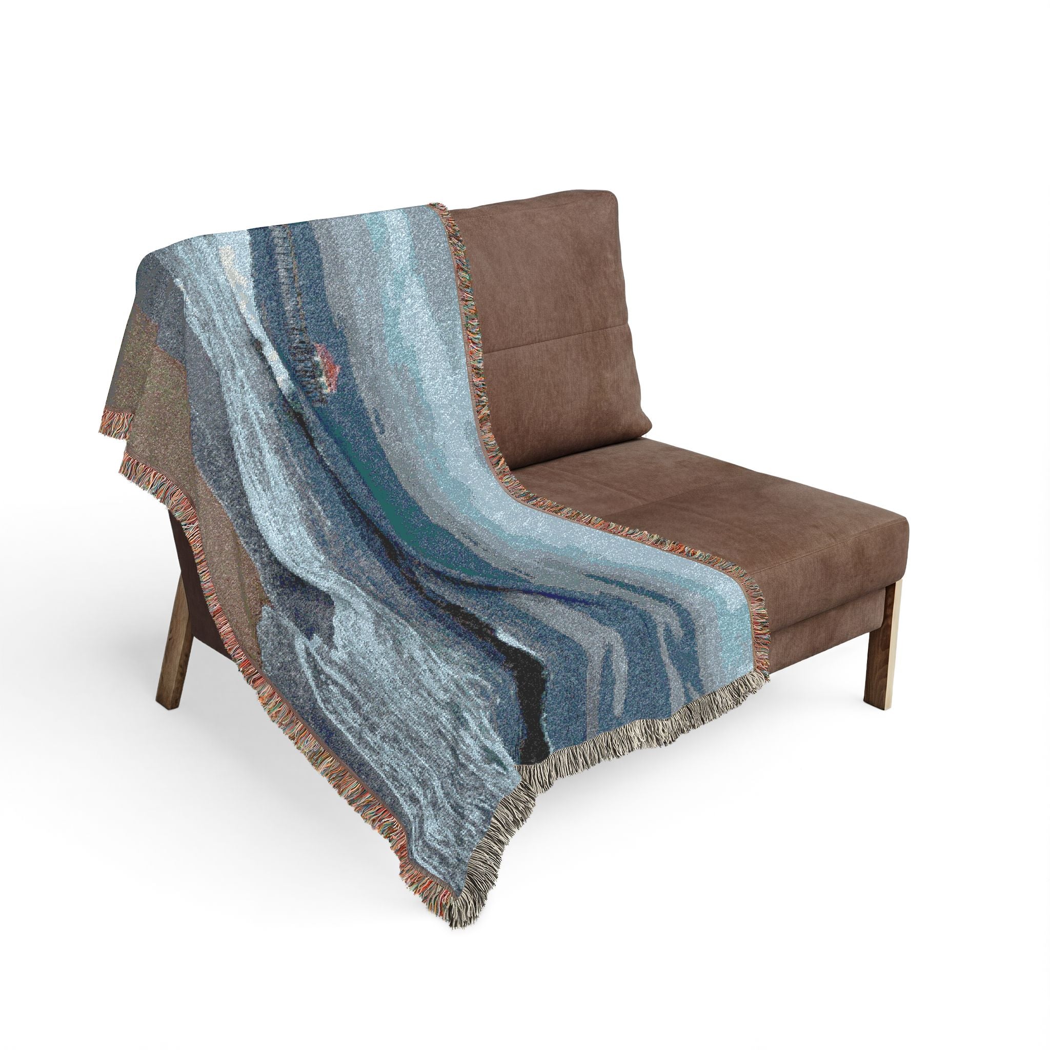 Coastal Pier Woven Blanket — Scenic Beach Throw for Home & Travel