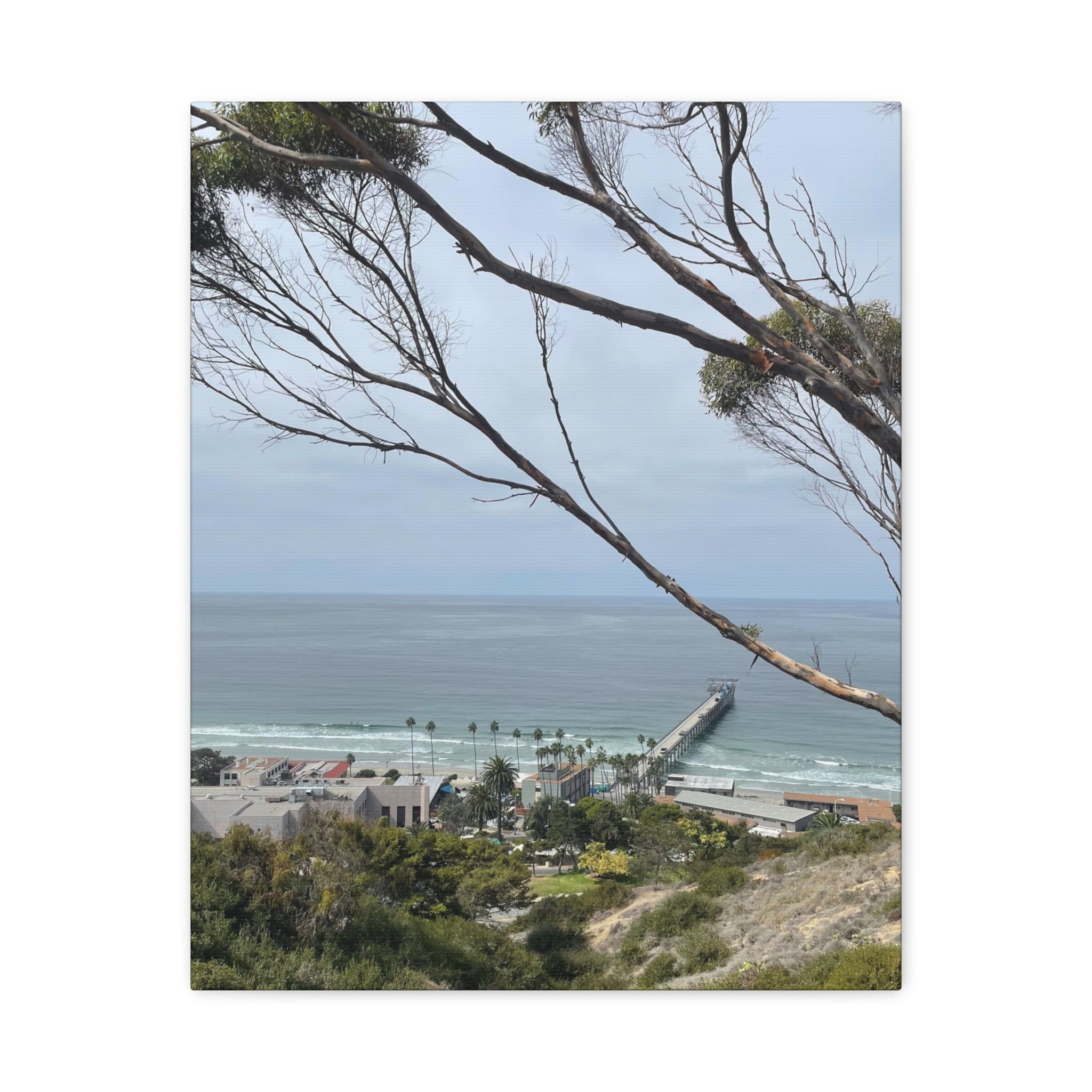 Coastal Pier Matte Canvas Print — Ocean View Wall Art