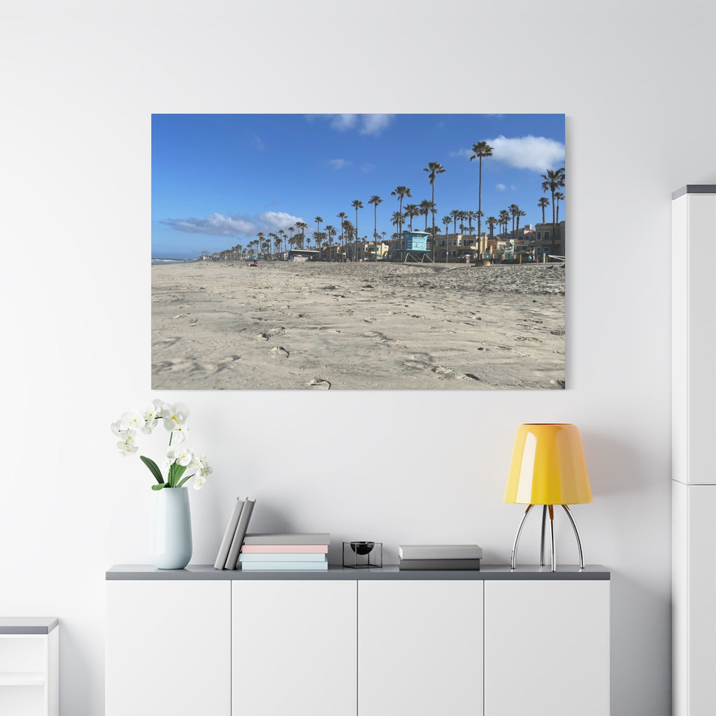 Coastal Palm Beach Canvas Print — Stretched Matte Wall Art