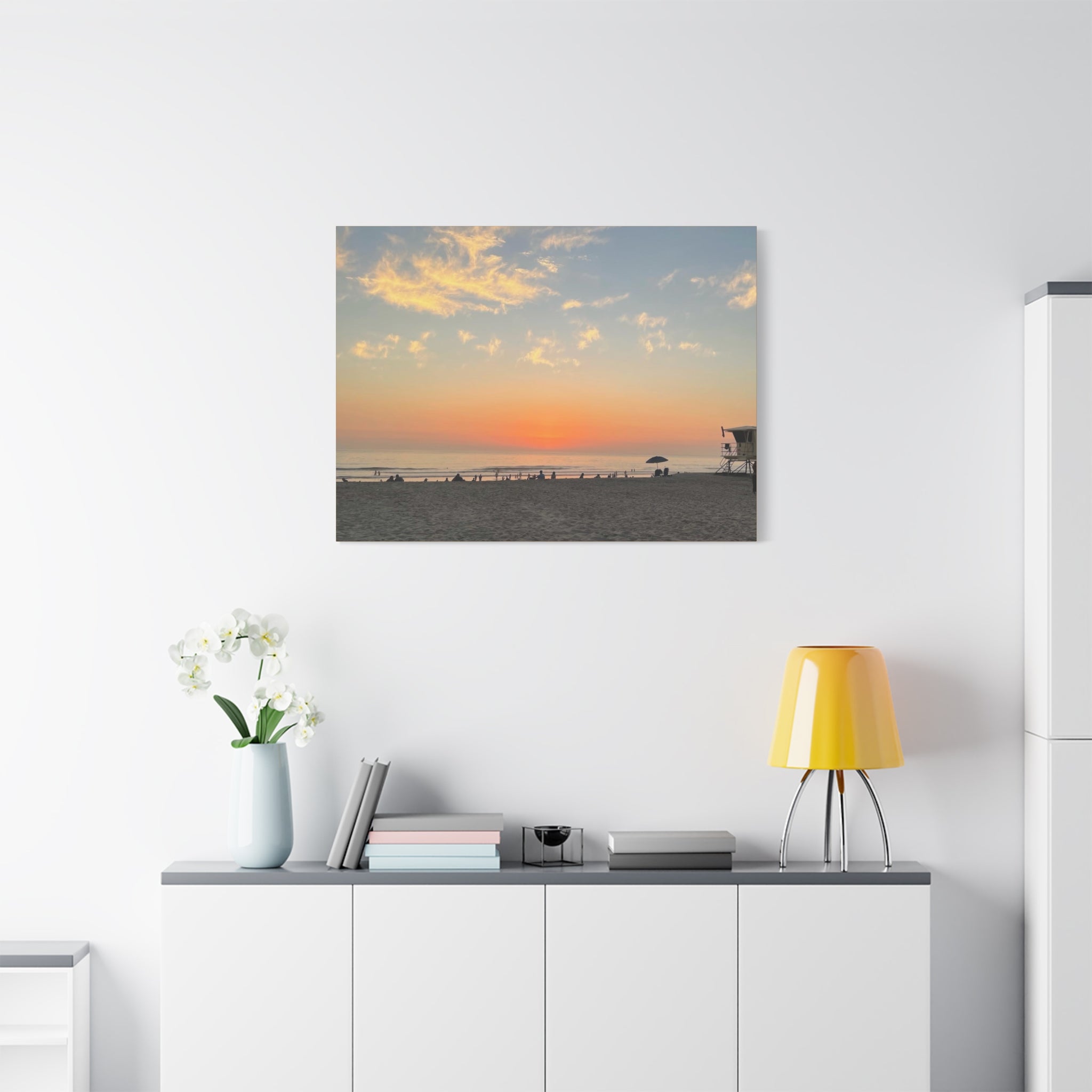 Sunset Beach Canvas Print — Matte Stretched Wall Art