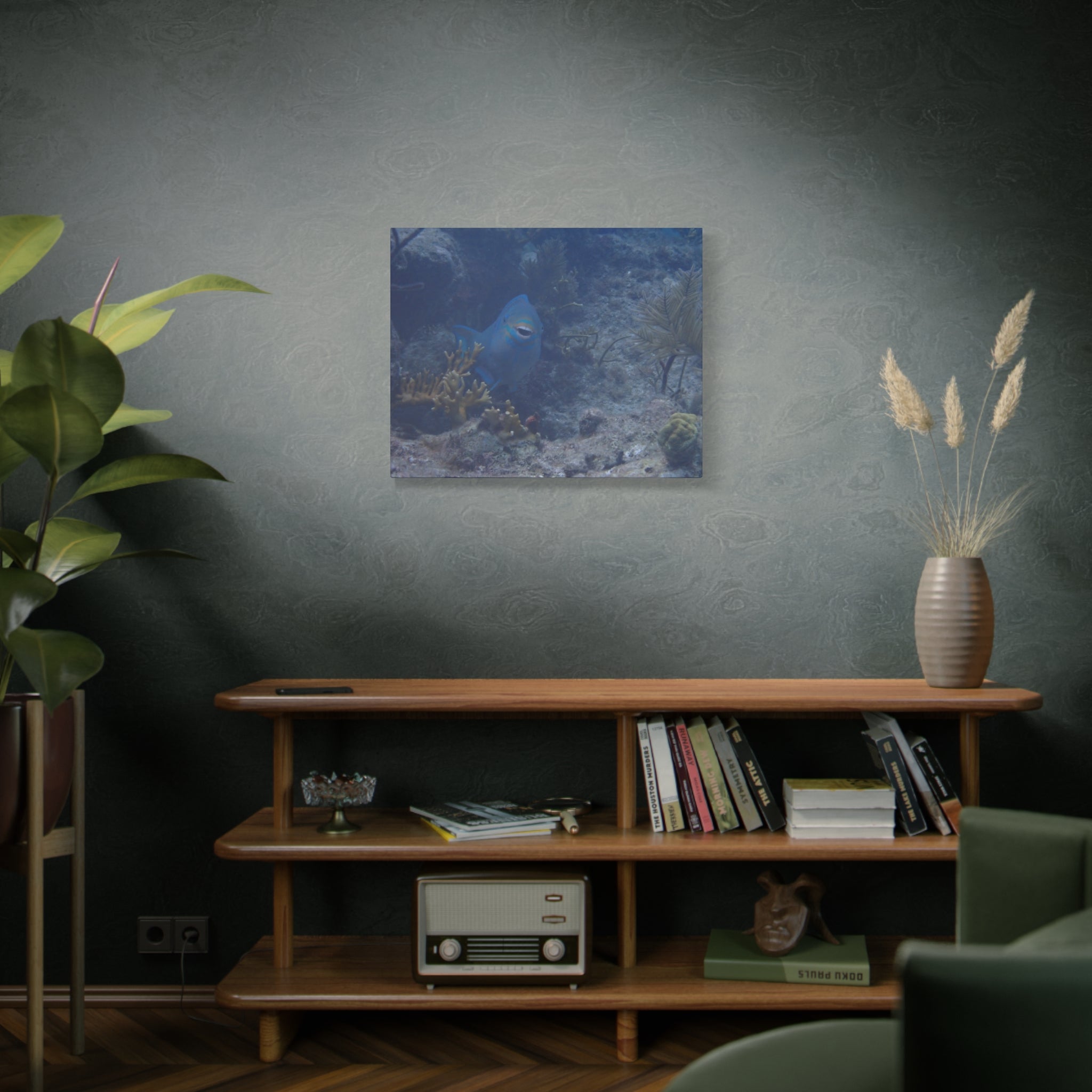 Underwater Parrotfish Canvas Print — Tropical Reef Wall Art