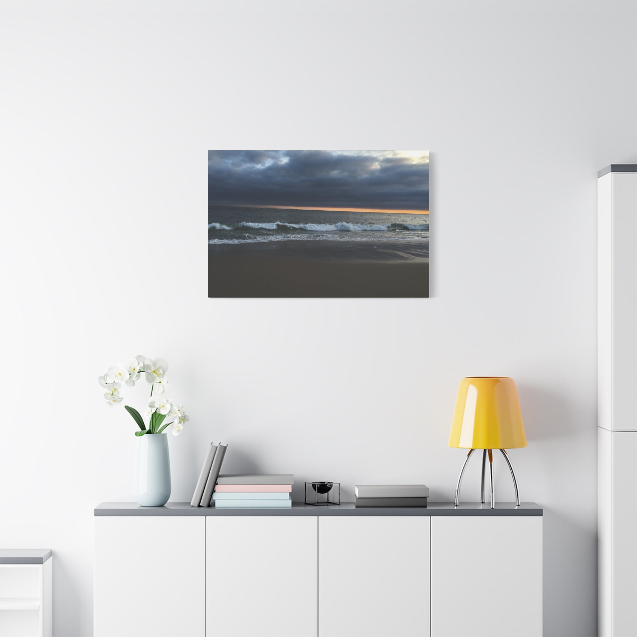 Ocean Beach Sunset Canvas Print — Matte Stretched Wall Art