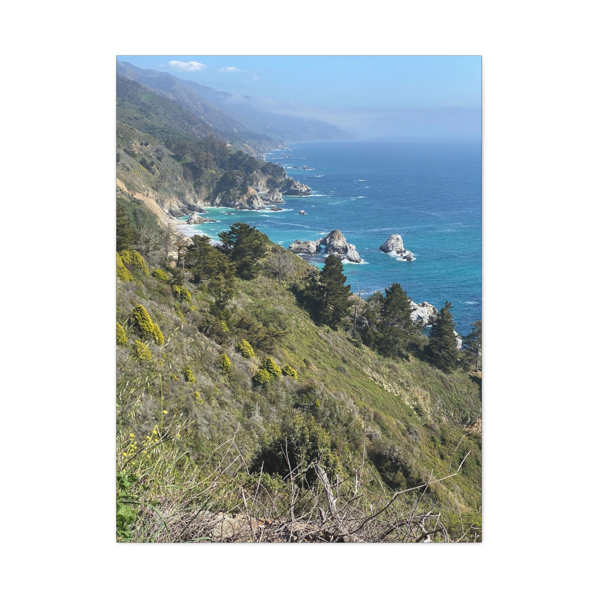 Coastal Cliffs Canvas Print — Big Sur Seascape Matte Stretched Wall Art