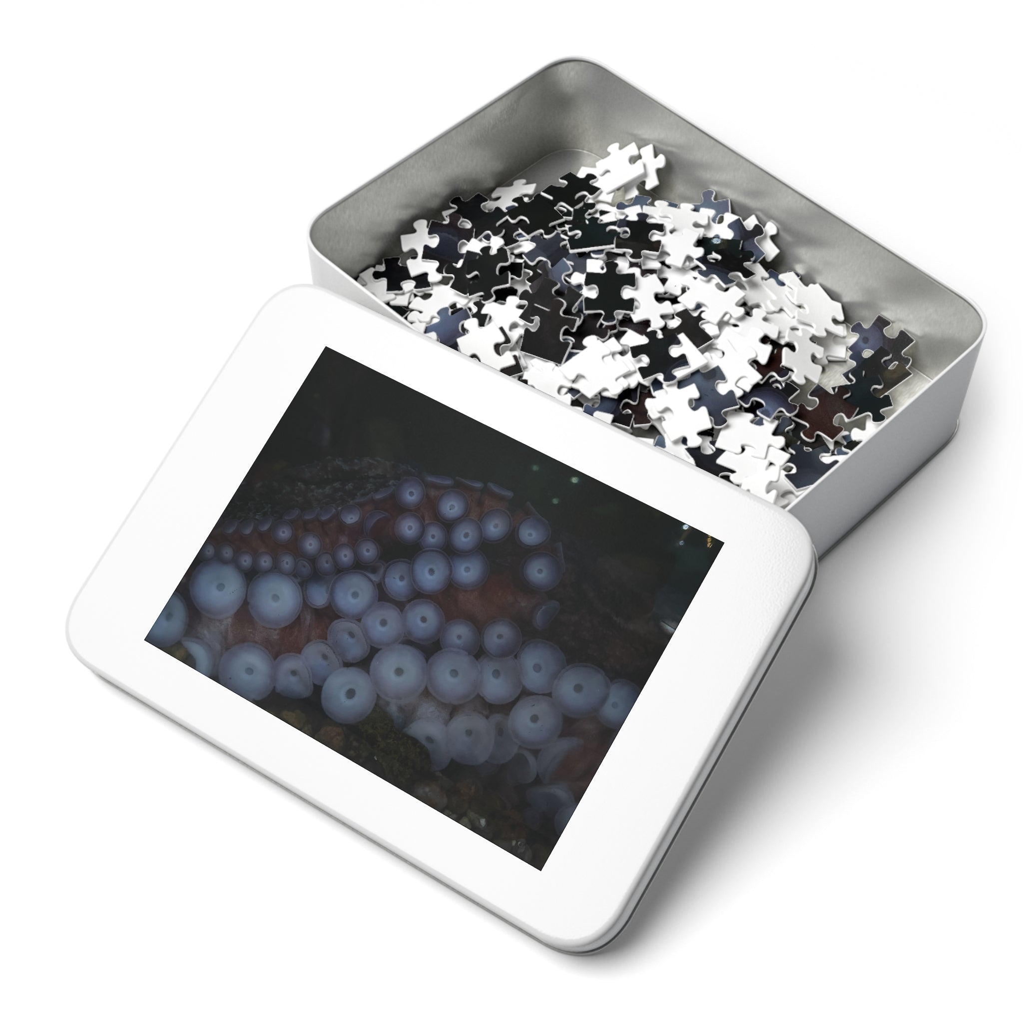 Octopus Suckers Jigsaw Puzzle with Tin — Marine Life Ocean Decor Gift