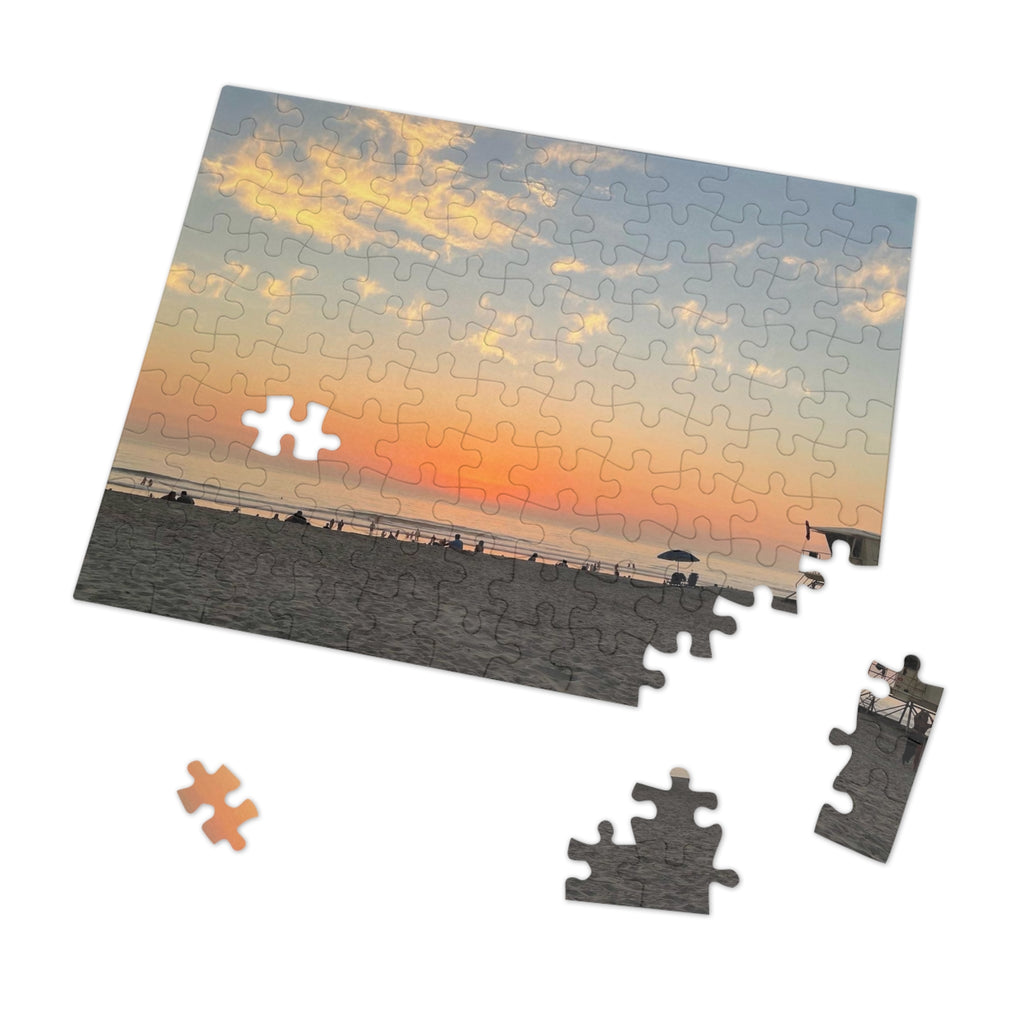 Beach Sunset Jigsaw Puzzle with Tin — Scenic Puzzle Gift