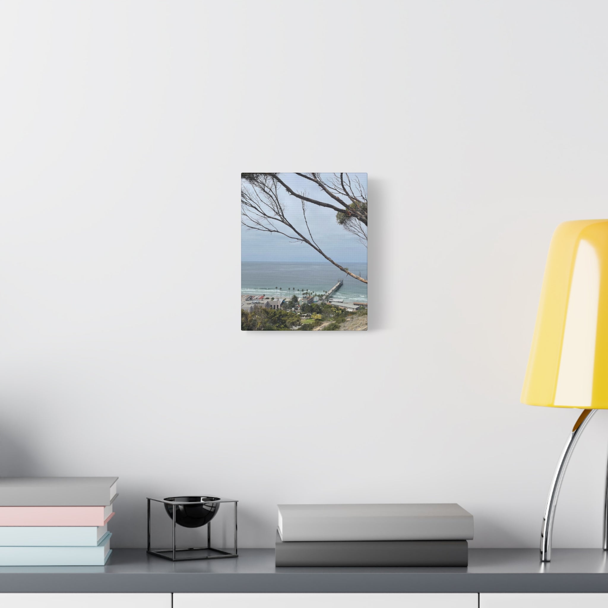 Coastal Pier Matte Canvas Print — Ocean View Wall Art