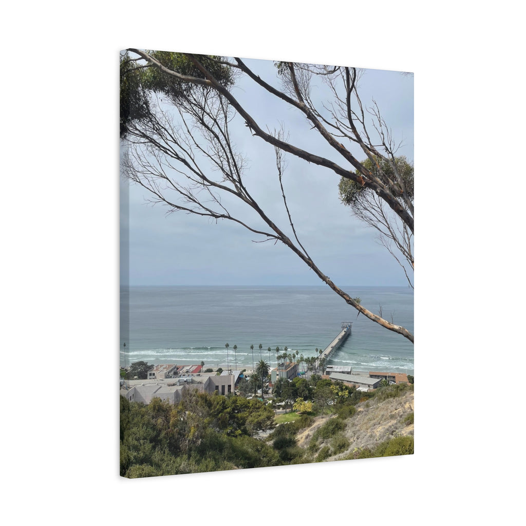 Coastal Pier Matte Canvas Print — Ocean View Wall Art