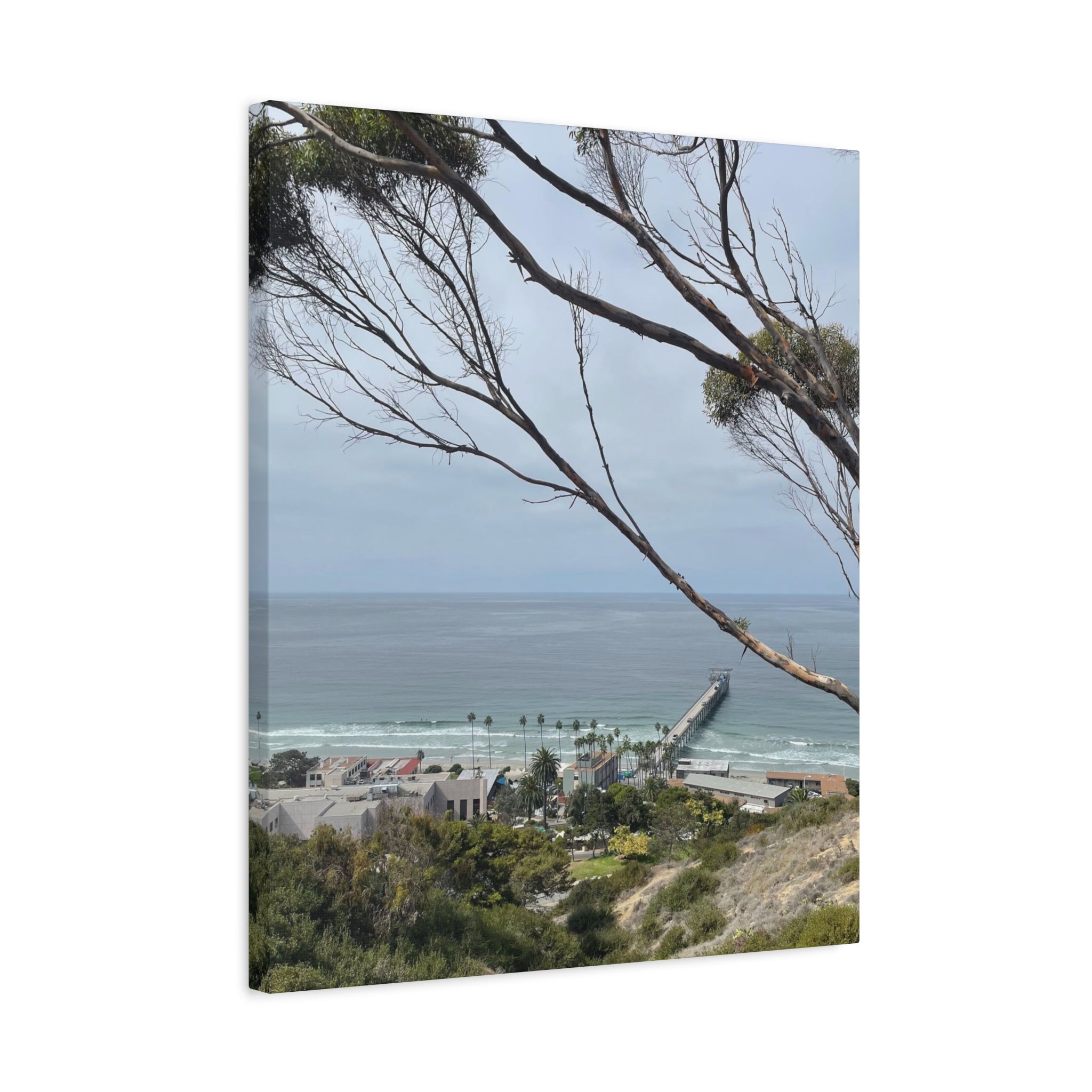Coastal Pier Matte Canvas Print — Ocean View Wall Art