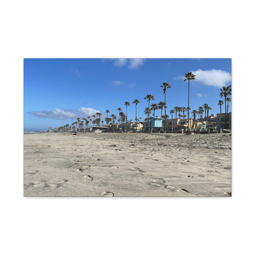 Coastal Palm Beach Canvas Print — Stretched Matte Wall Art