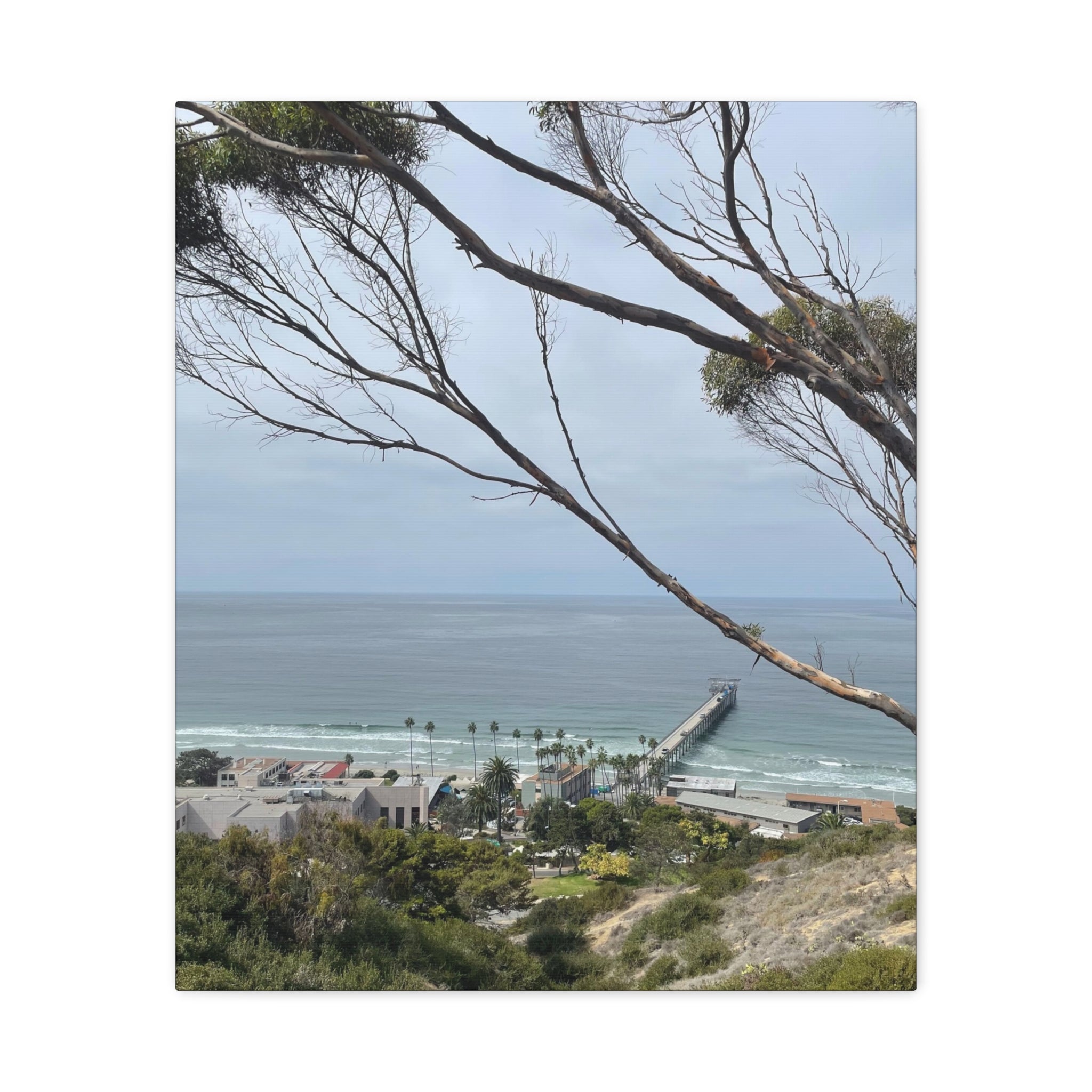 Coastal Pier Matte Canvas Print — Ocean View Wall Art