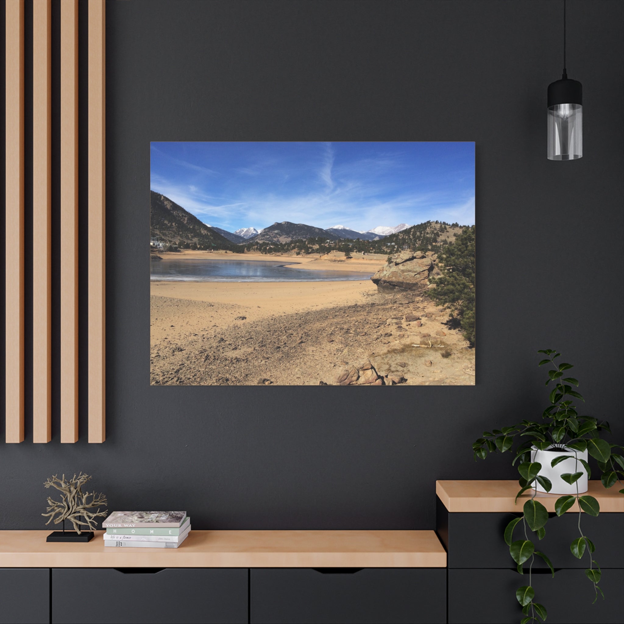 Mountain Lake Landscape Canvas Print — Matte Stretched Wall Art