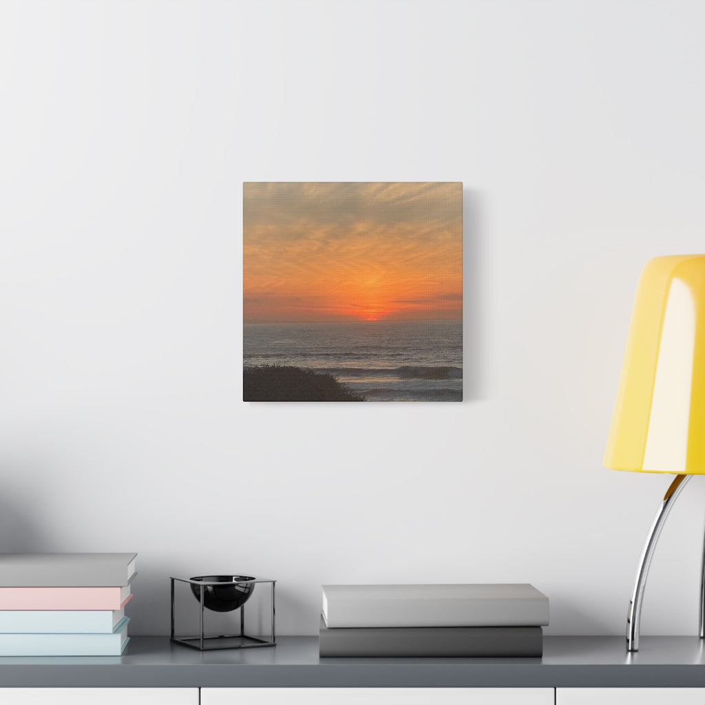 Sunset Ocean Canvas Wall Art — Matte Stretched 1.25"
