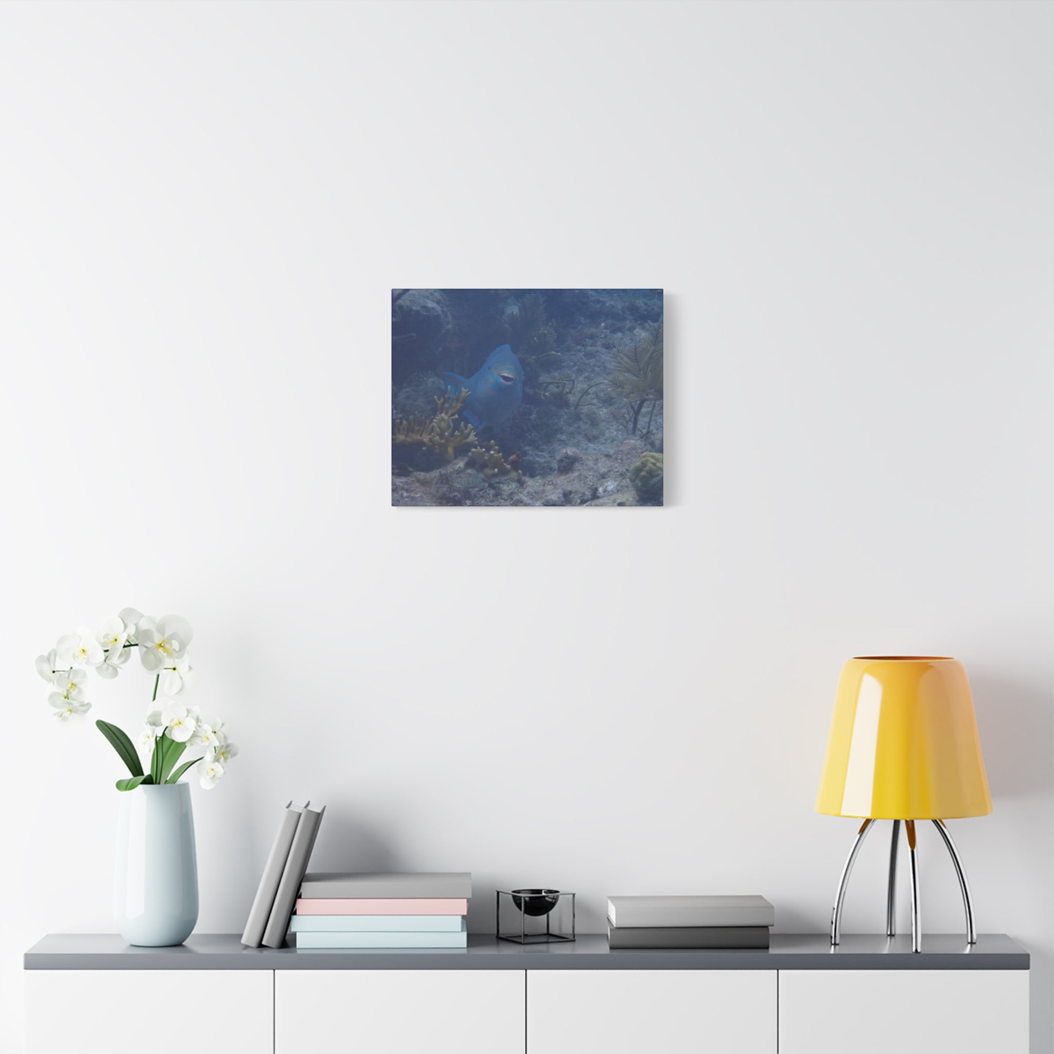 Underwater Parrotfish Canvas Print — Tropical Reef Wall Art