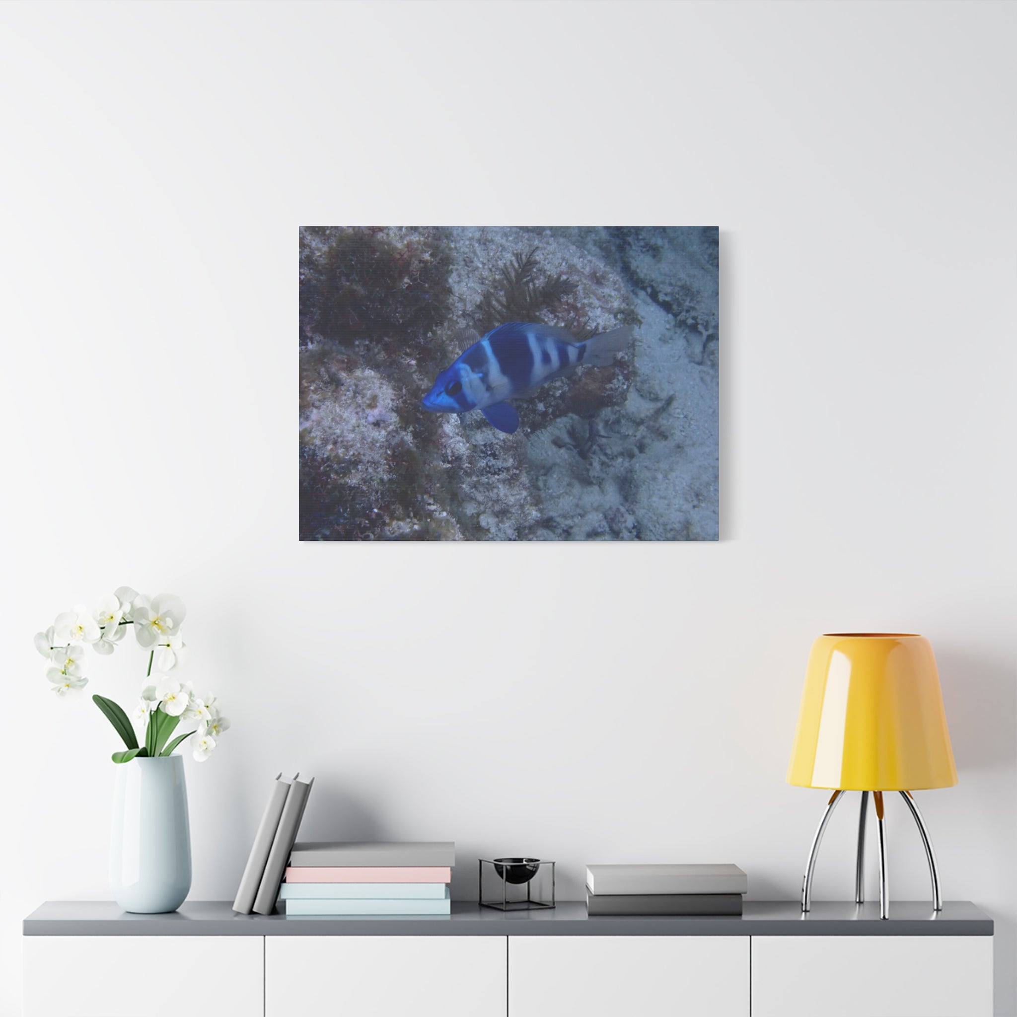 Indigo Hamlet Canvas Print — Underwater Matte Stretched Wall Art