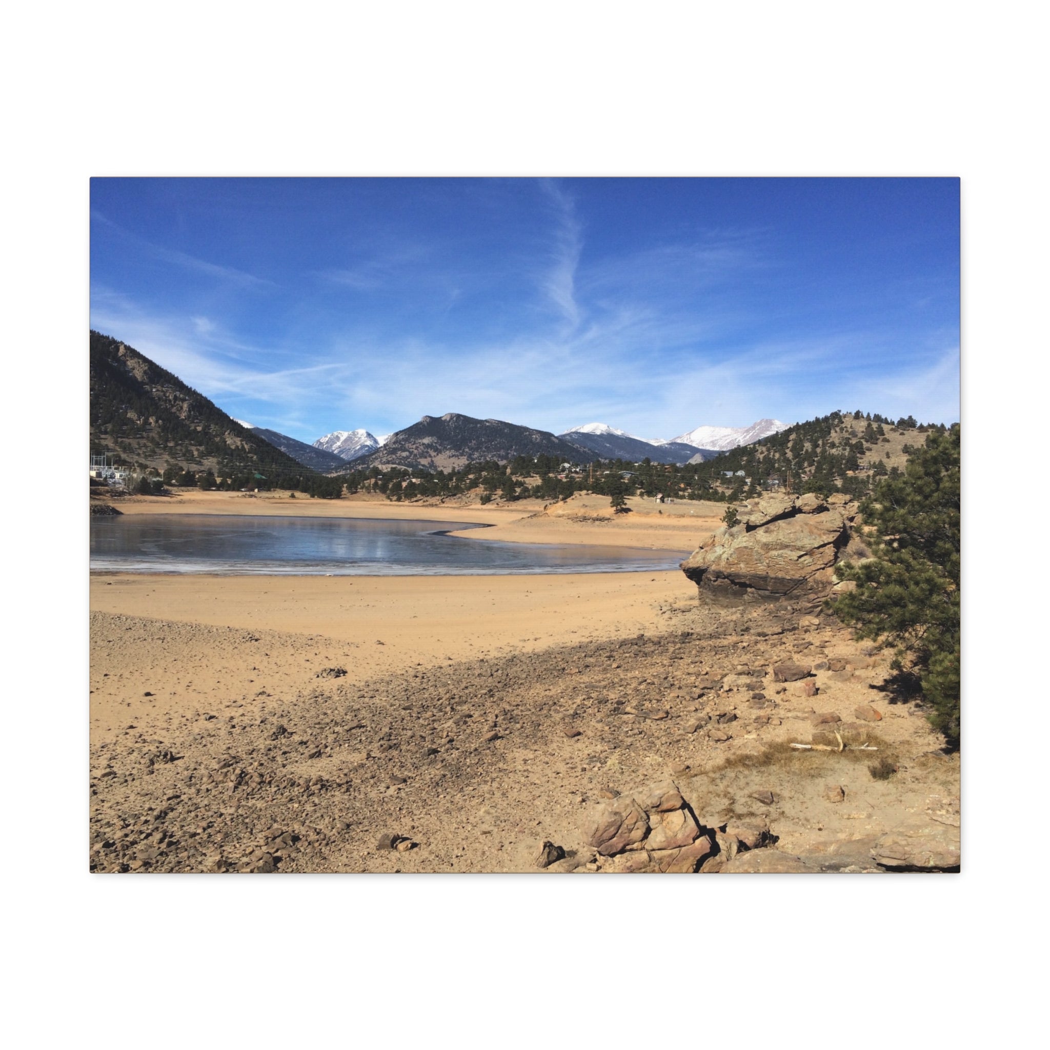 Mountain Lake Landscape Canvas Print — Matte Stretched Wall Art