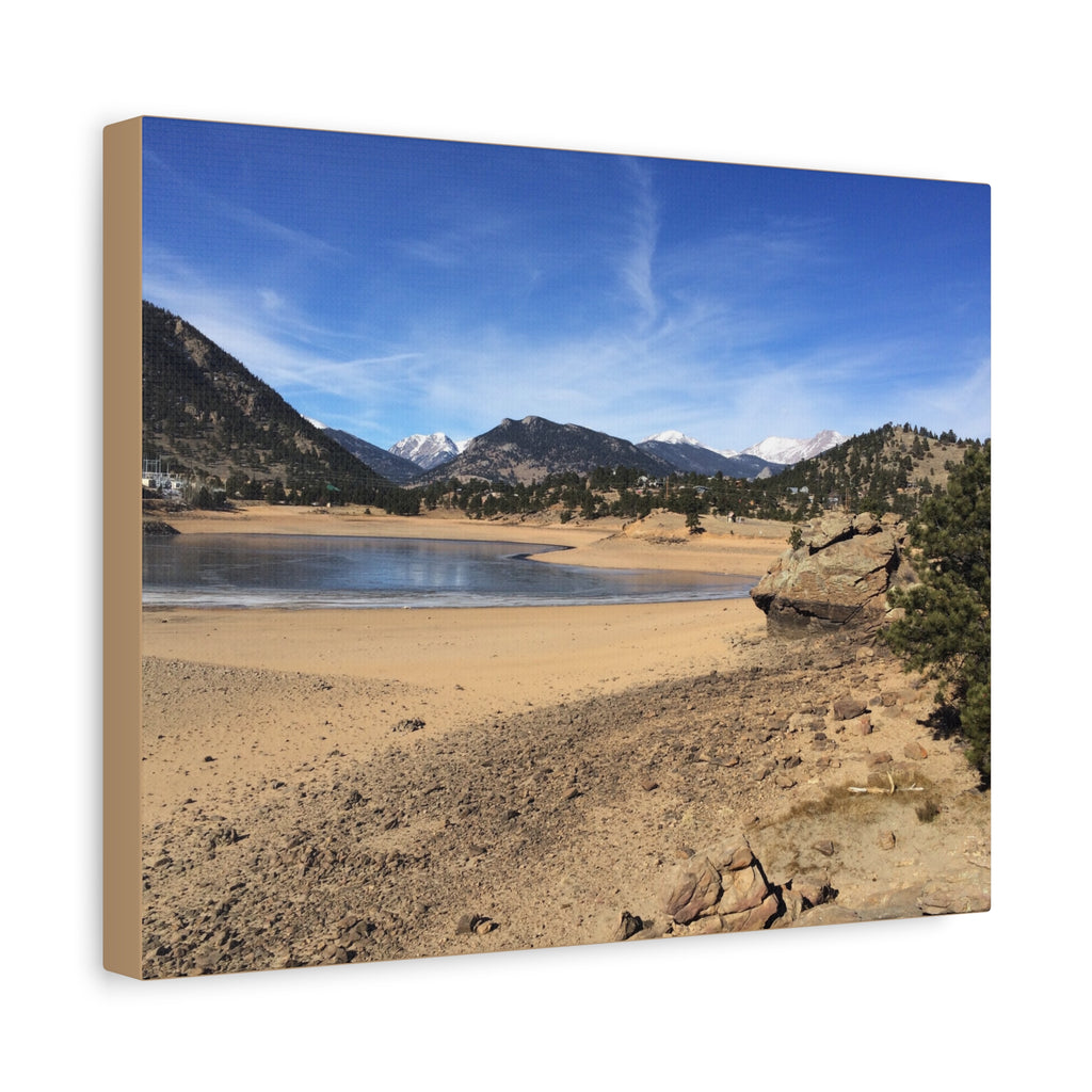 Mountain Lake Landscape Canvas Print — Matte Stretched Wall Art