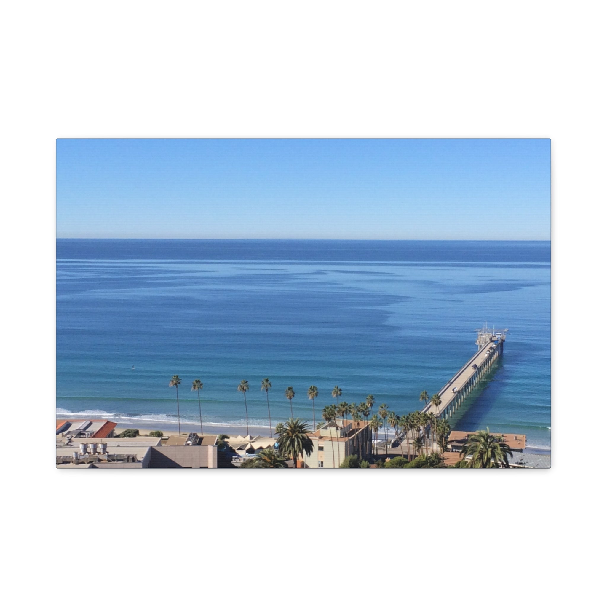 Coastal Pier Canvas Print — Matte Stretched Ocean Wall Art