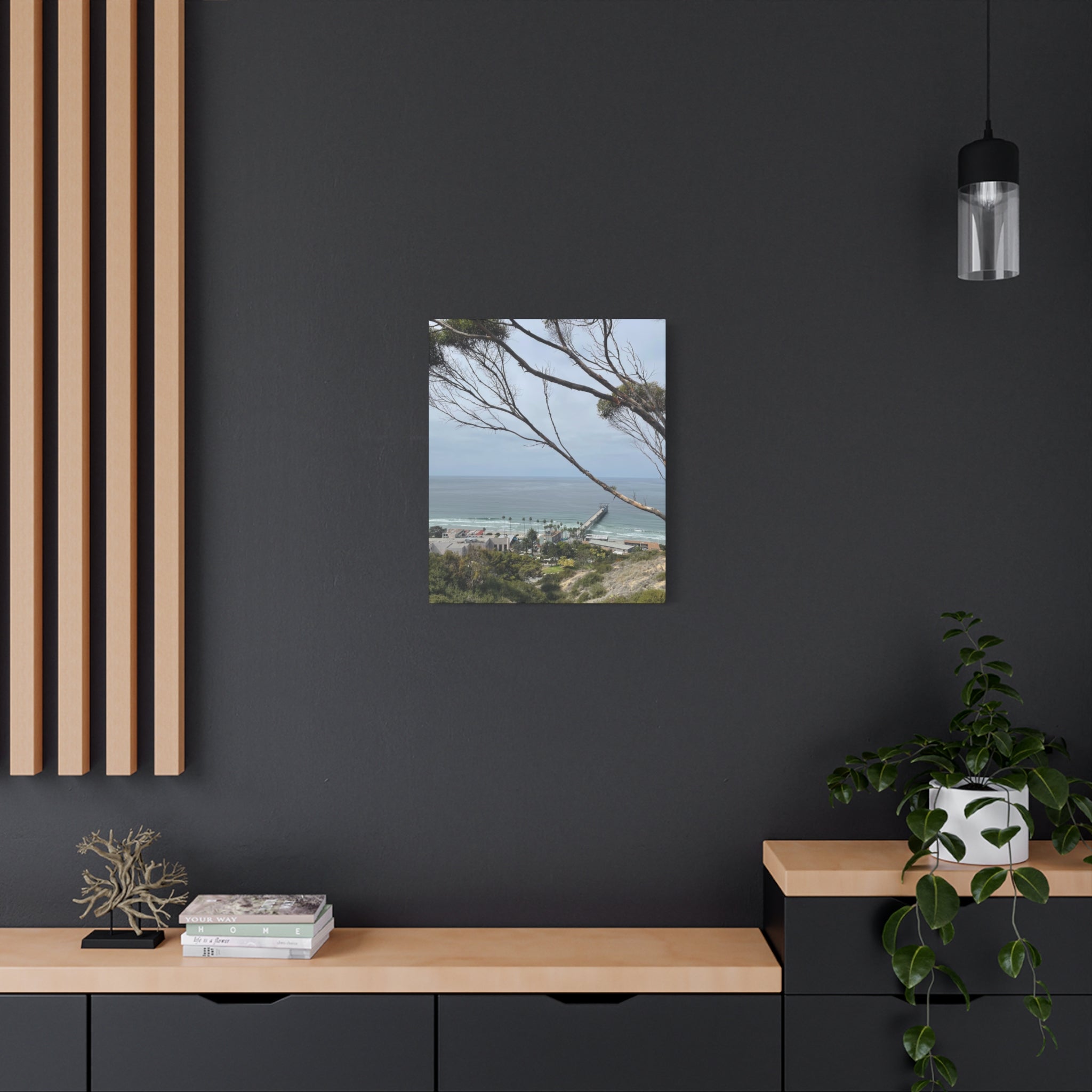 Coastal Pier Matte Canvas Print — Ocean View Wall Art