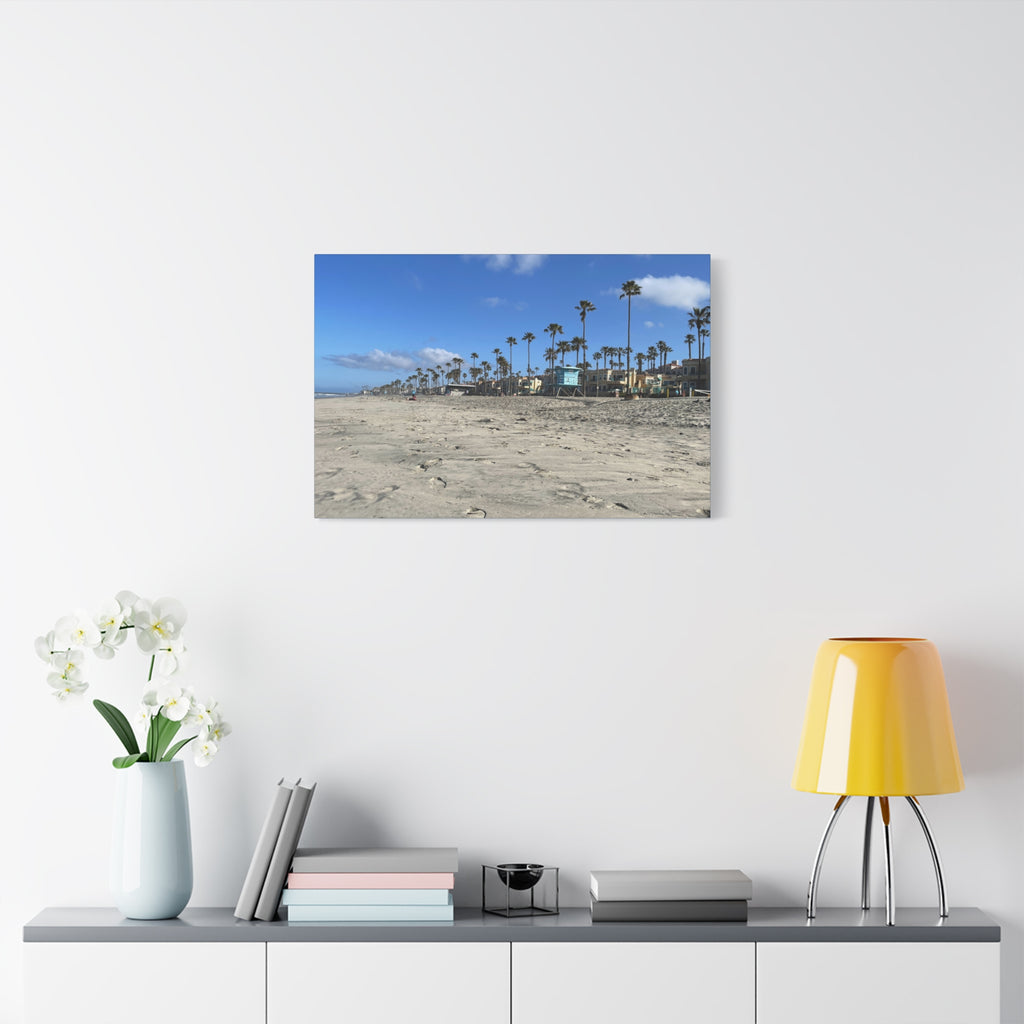 Coastal Palm Beach Canvas Print — Stretched Matte Wall Art