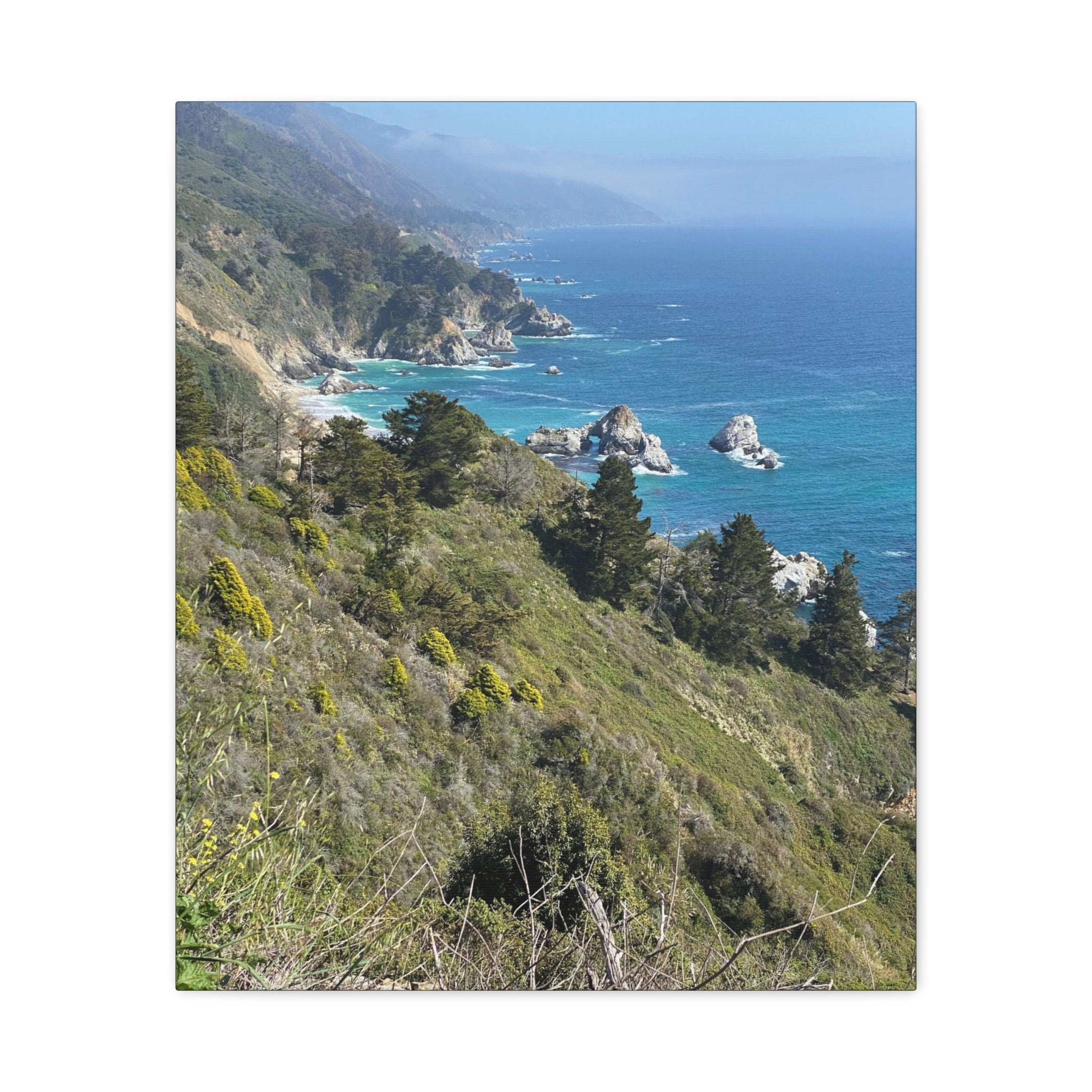 Coastal Cliffs Canvas Print — Big Sur Seascape Matte Stretched Wall Art
