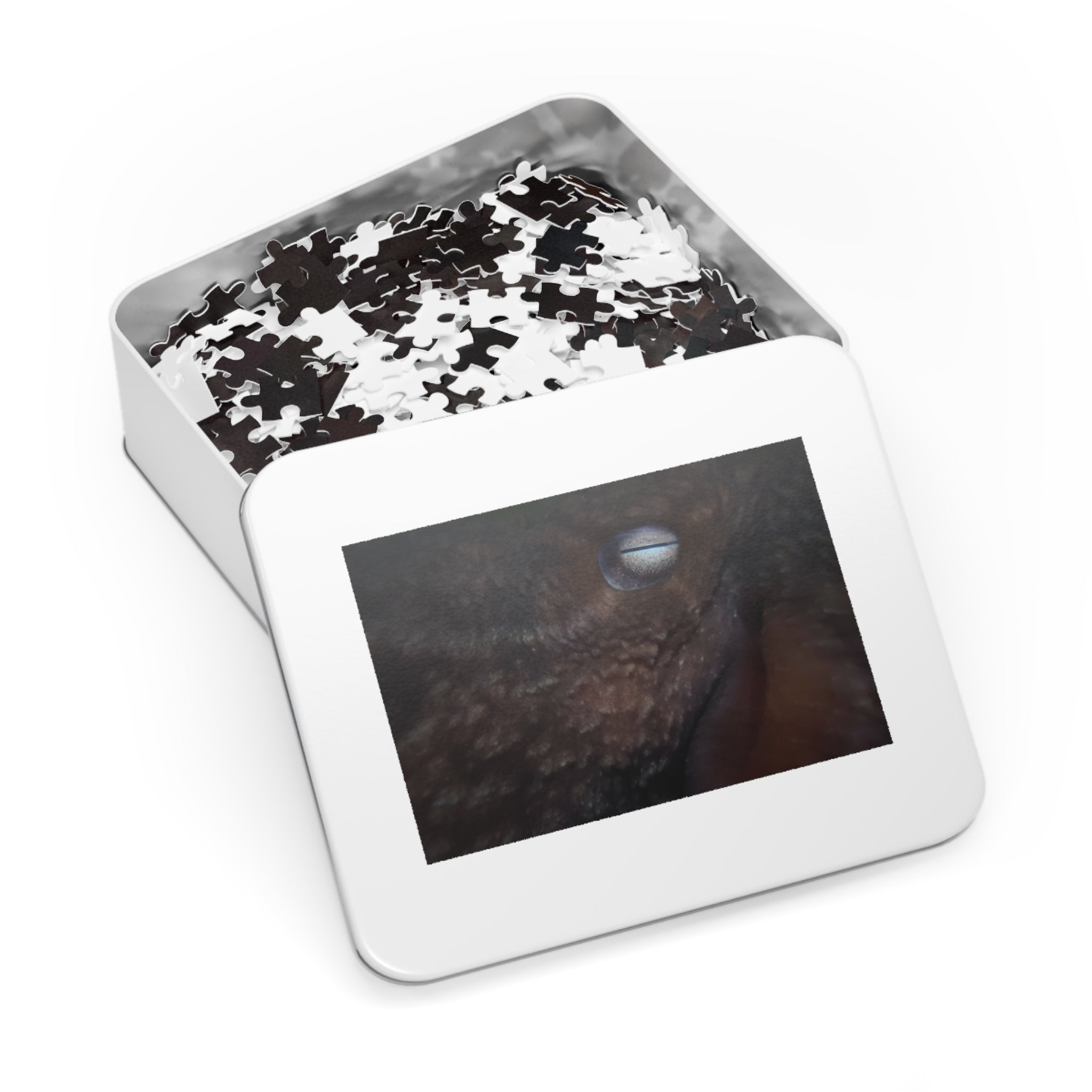 Octopus Eye Jigsaw Puzzle with Tin — Dark Ocean Marine Life Puzzle Gift