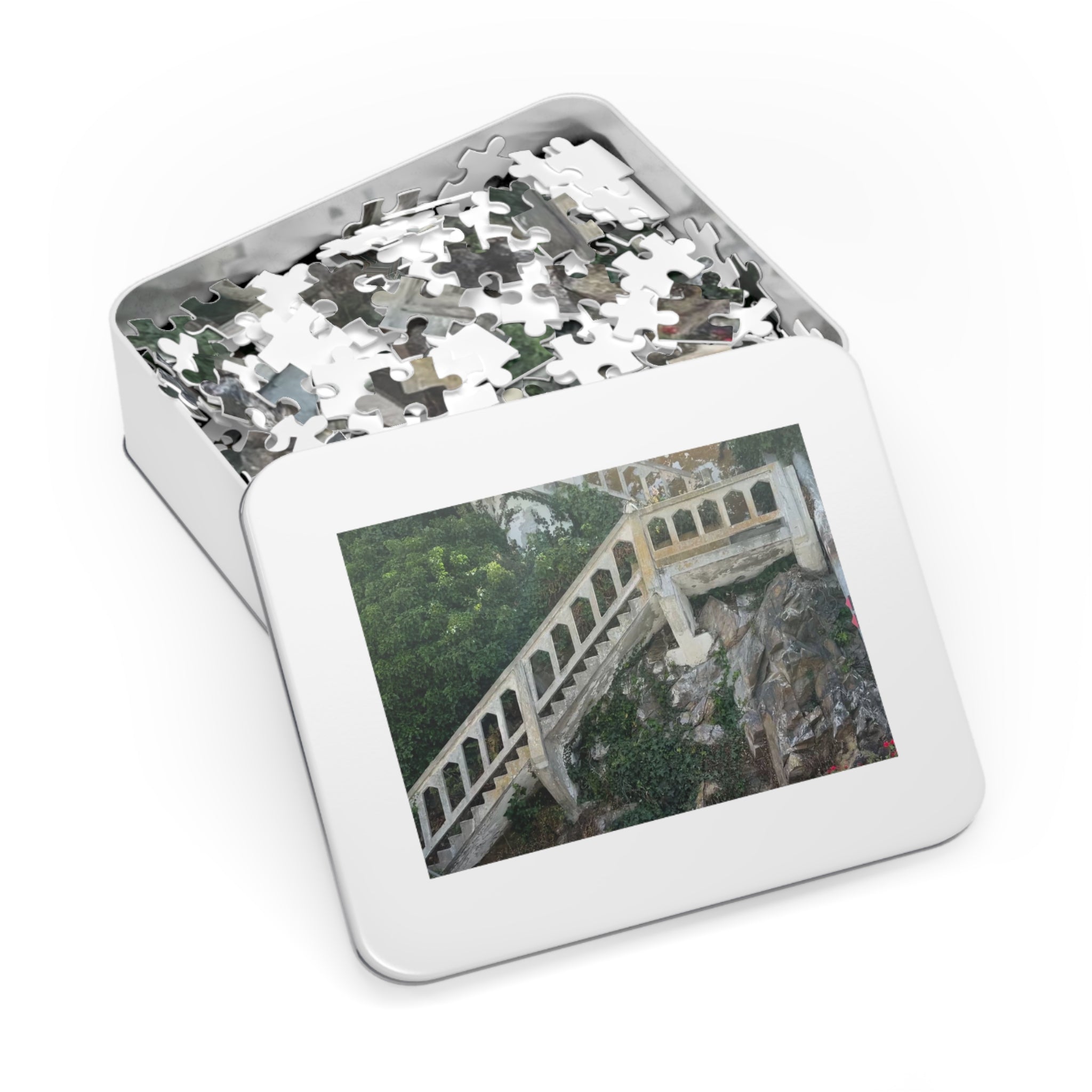 Scenic Stairway Jigsaw Puzzle with Tin — Travel Landscape Puzzle
