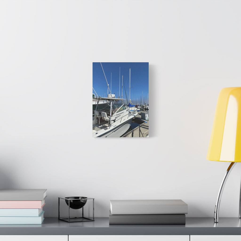 Marina Yacht Canvas Print – Stretched Matte Harbor Wall Art