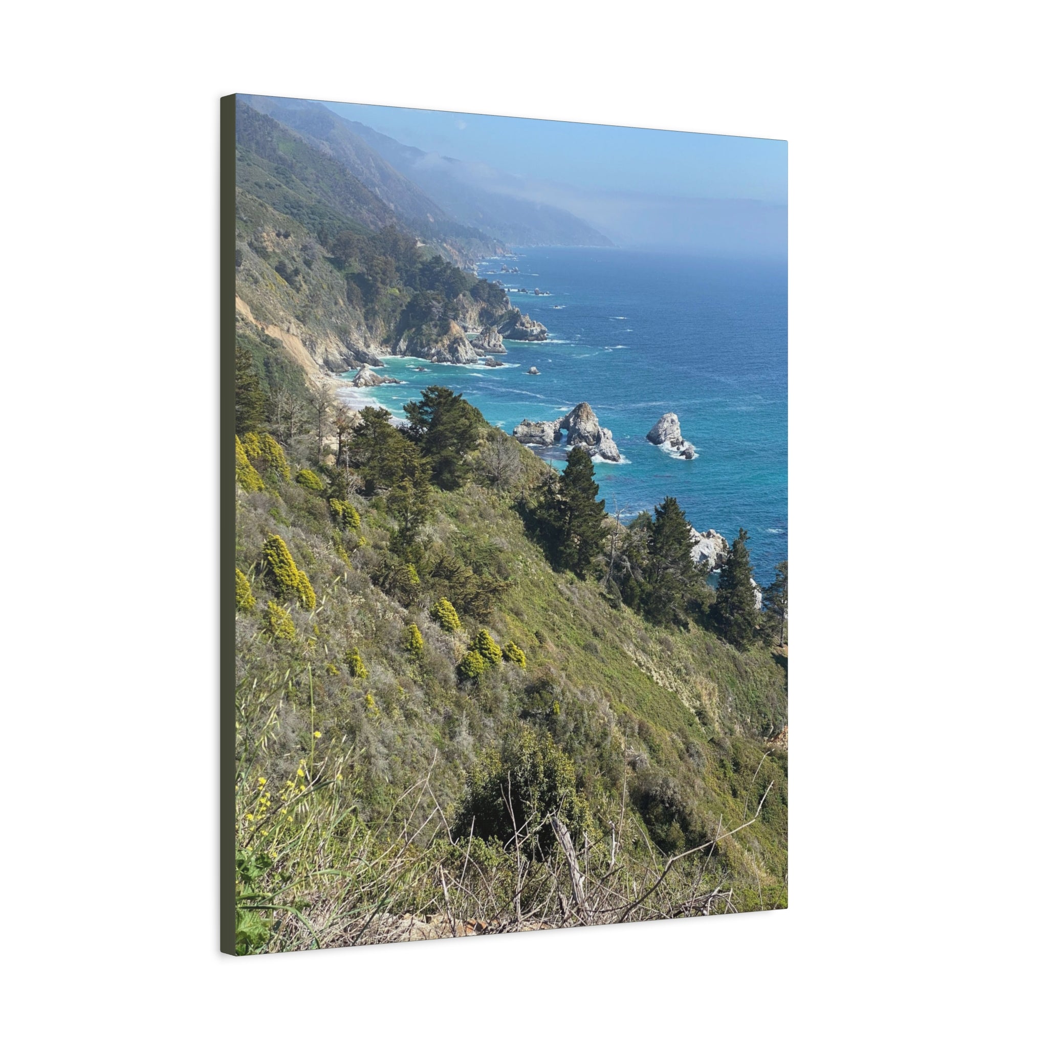 Coastal Cliffs Canvas Print — Big Sur Seascape Matte Stretched Wall Art