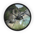 Coastal Cove Wall Clock — Beach Cliff & Waterfall Scenic Timepiece