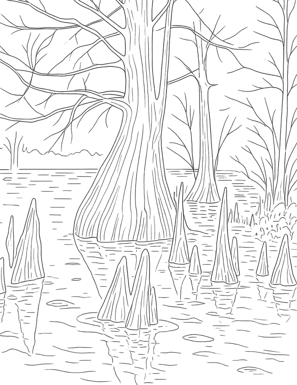 Nature Scene Coloring Pages