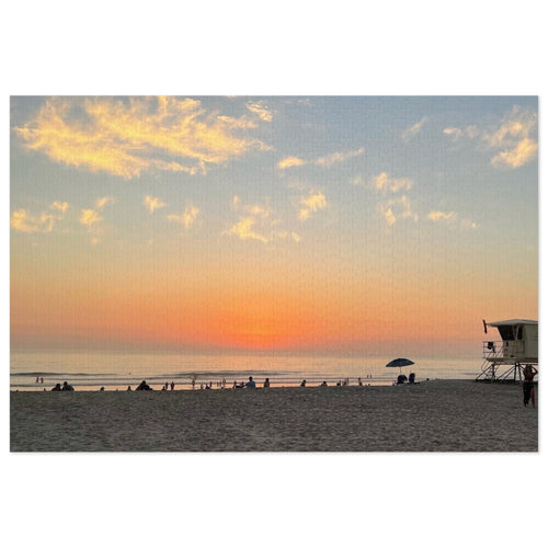 Beach Sunset Jigsaw Puzzle with Tin — Scenic Puzzle Gift