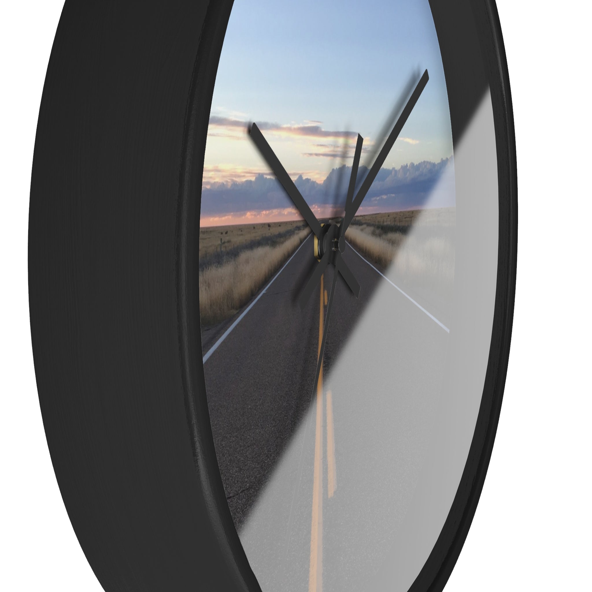 Road to Sunrise Wall Clock — Scenic Open Highway Decorative Clock