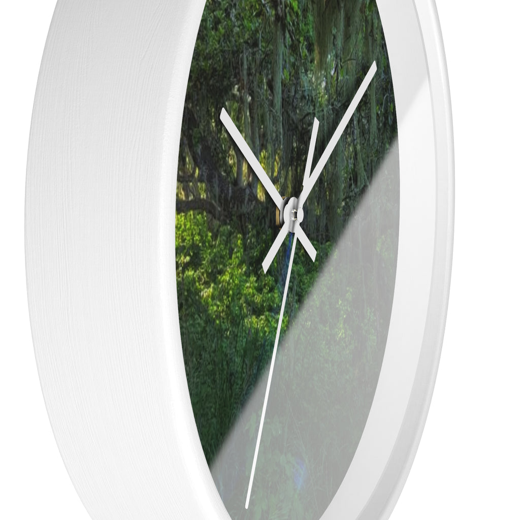 Mossy Forest Wall Clock — Tranquil Green Woodland Timepiece