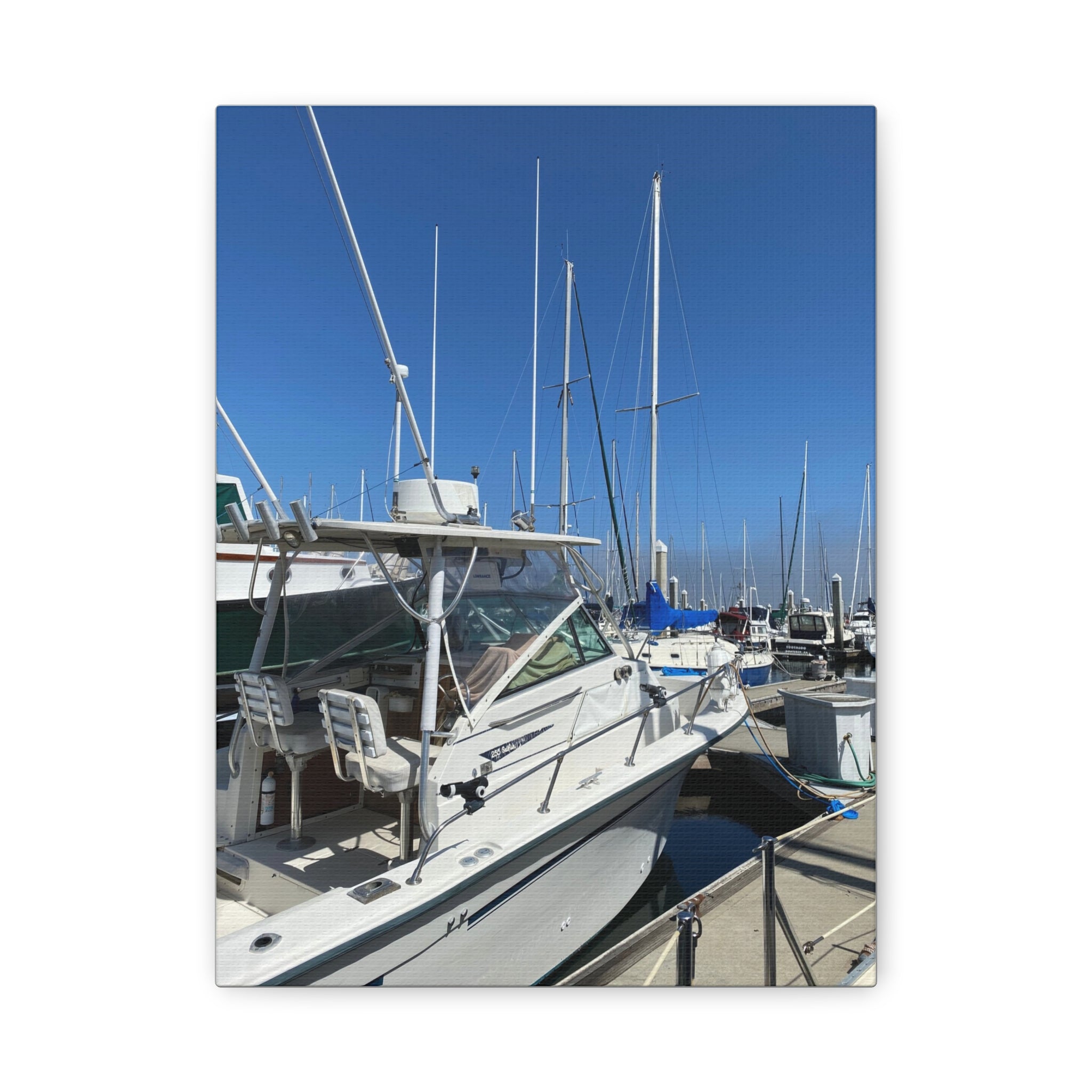 Marina Yacht Canvas Print – Stretched Matte Harbor Wall Art