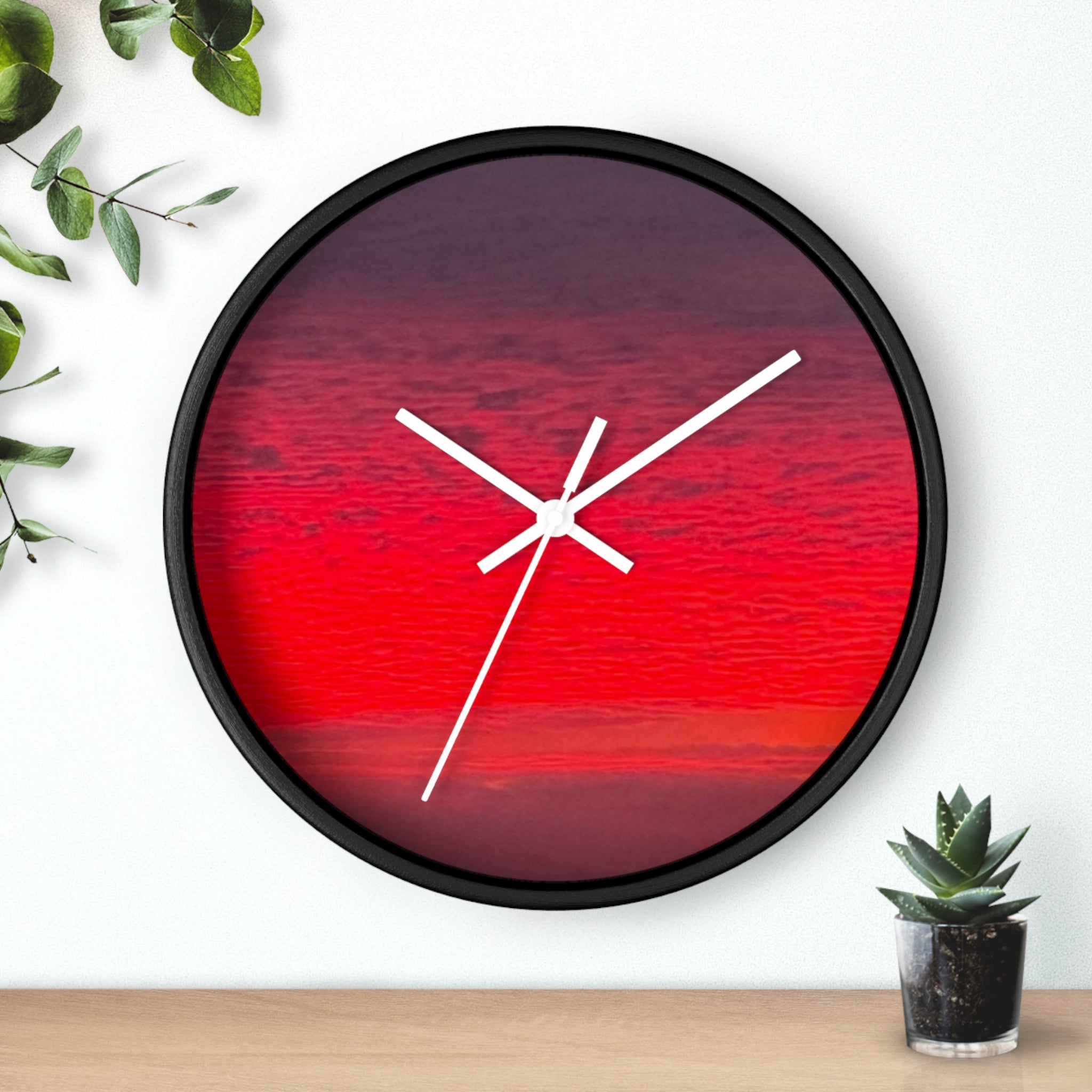 Vibrant Sunset Wall Clock — Modern Gradient Sunset Decor