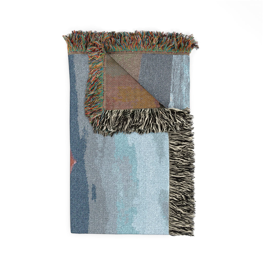 Coastal Pier Woven Blanket — Scenic Beach Throw for Home & Travel