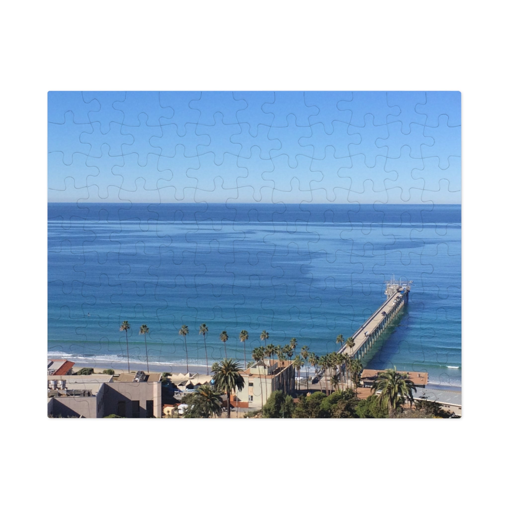 Coastal Pier Jigsaw Puzzle (with Tin) — Scenic Ocean View Puzzle Gift