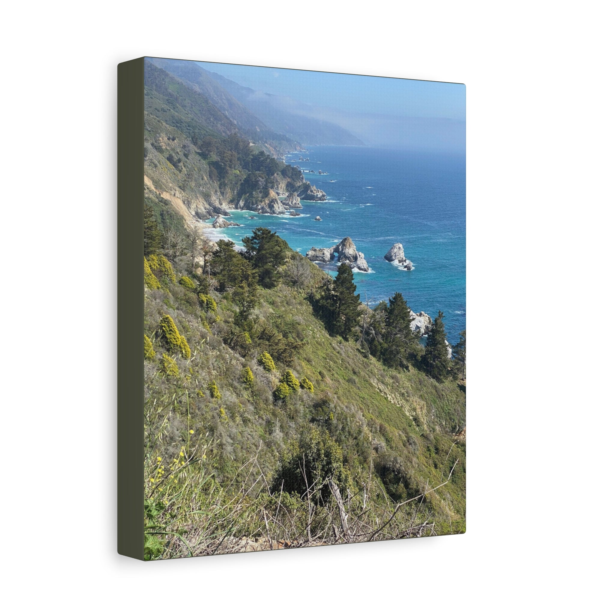 Coastal Cliffs Canvas Print — Big Sur Seascape Matte Stretched Wall Art